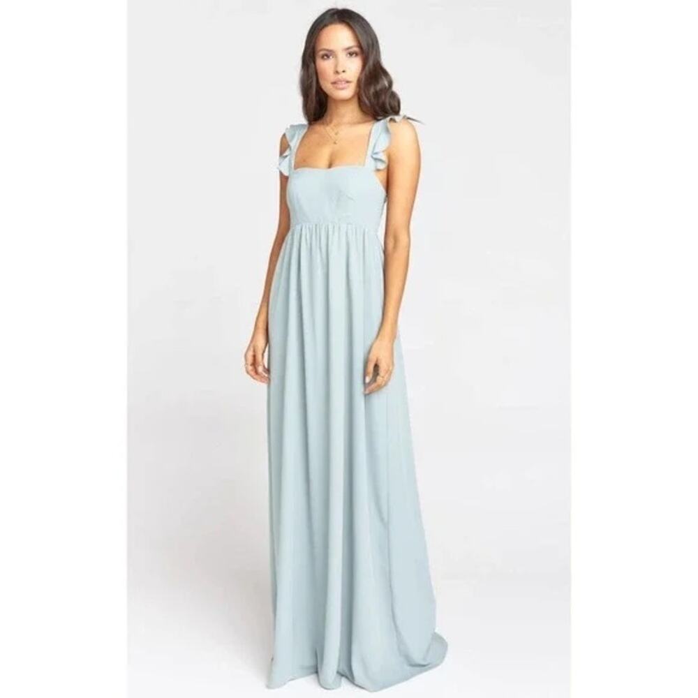 NWT sz M Show Me Your Mumu June Maxi Dress in Silver Sage Crisp Medium